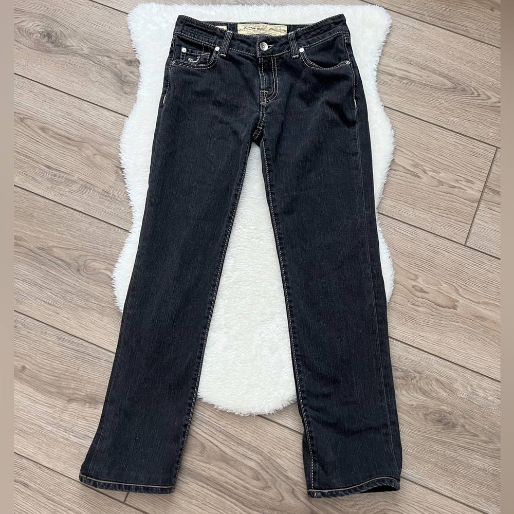 JACOB COHEN Black Rinse Straight Leg Selvedge Jeans Size 29
